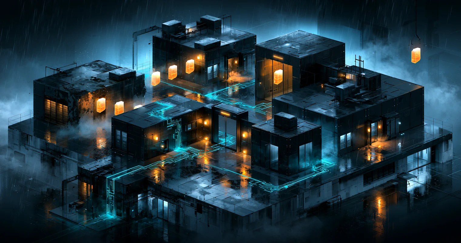 Glowing file objects moving between old and new storage vaults through a verification gateway.